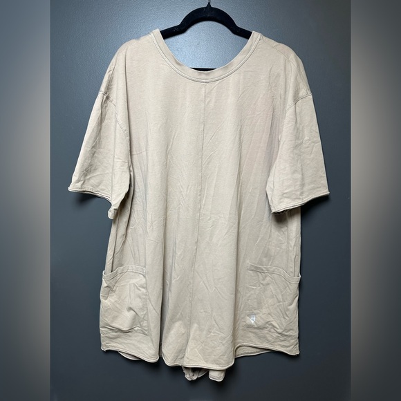 Free People | Hotshot Tee Romper | Beige | XL | NWOT - Picture 1 of 5